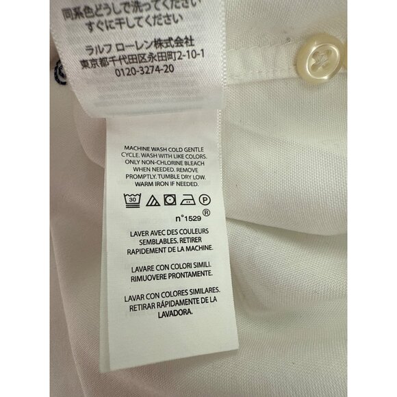 Ralph Lauren Polo‎ Embroidered Shirt Mens XL White Graffiti Collared Cotton - Picture 12 of 13